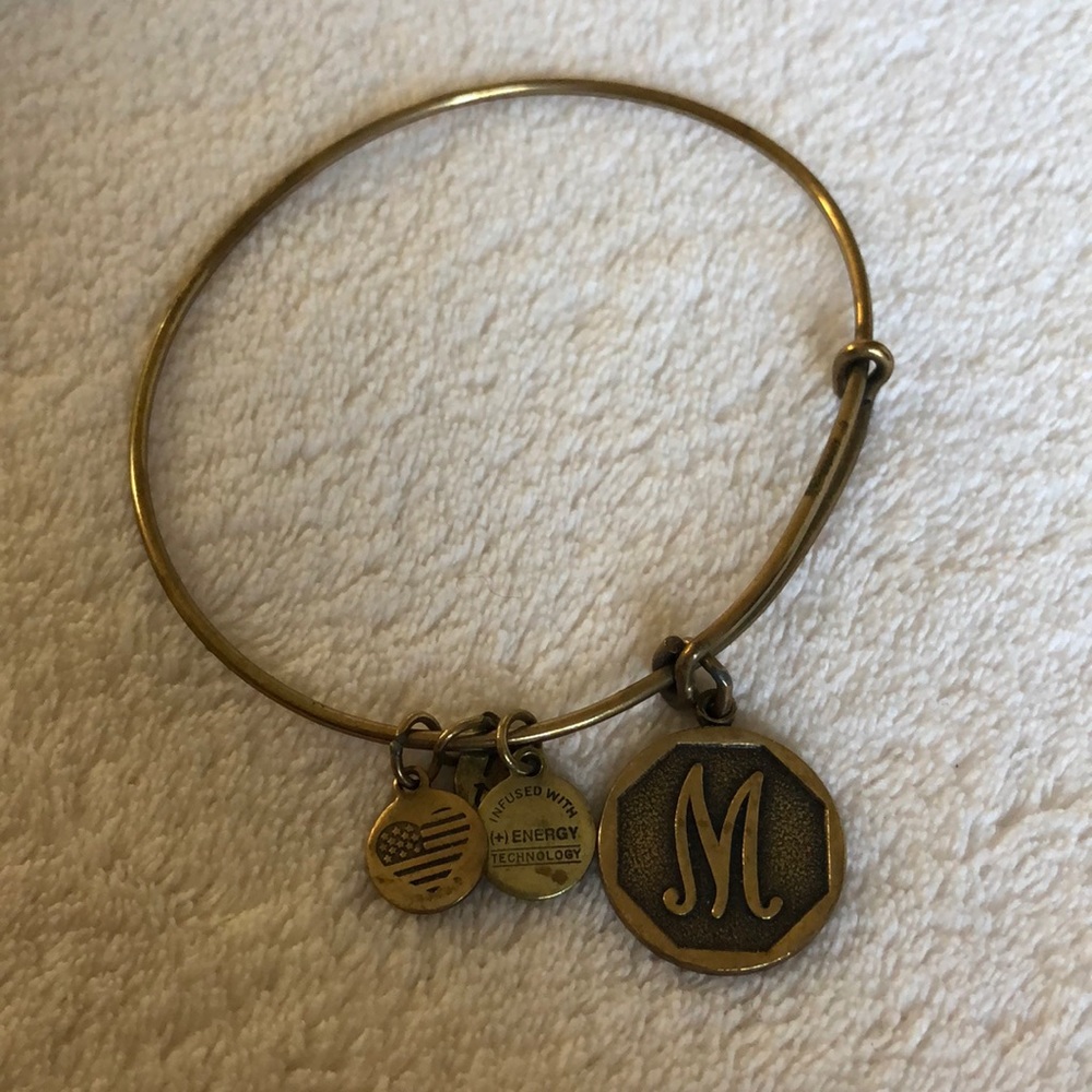 Alex and Ani gold “M” bracelet